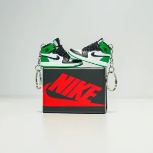 3D Sneaker Keychain With Box - AJ1 High Lucky Green