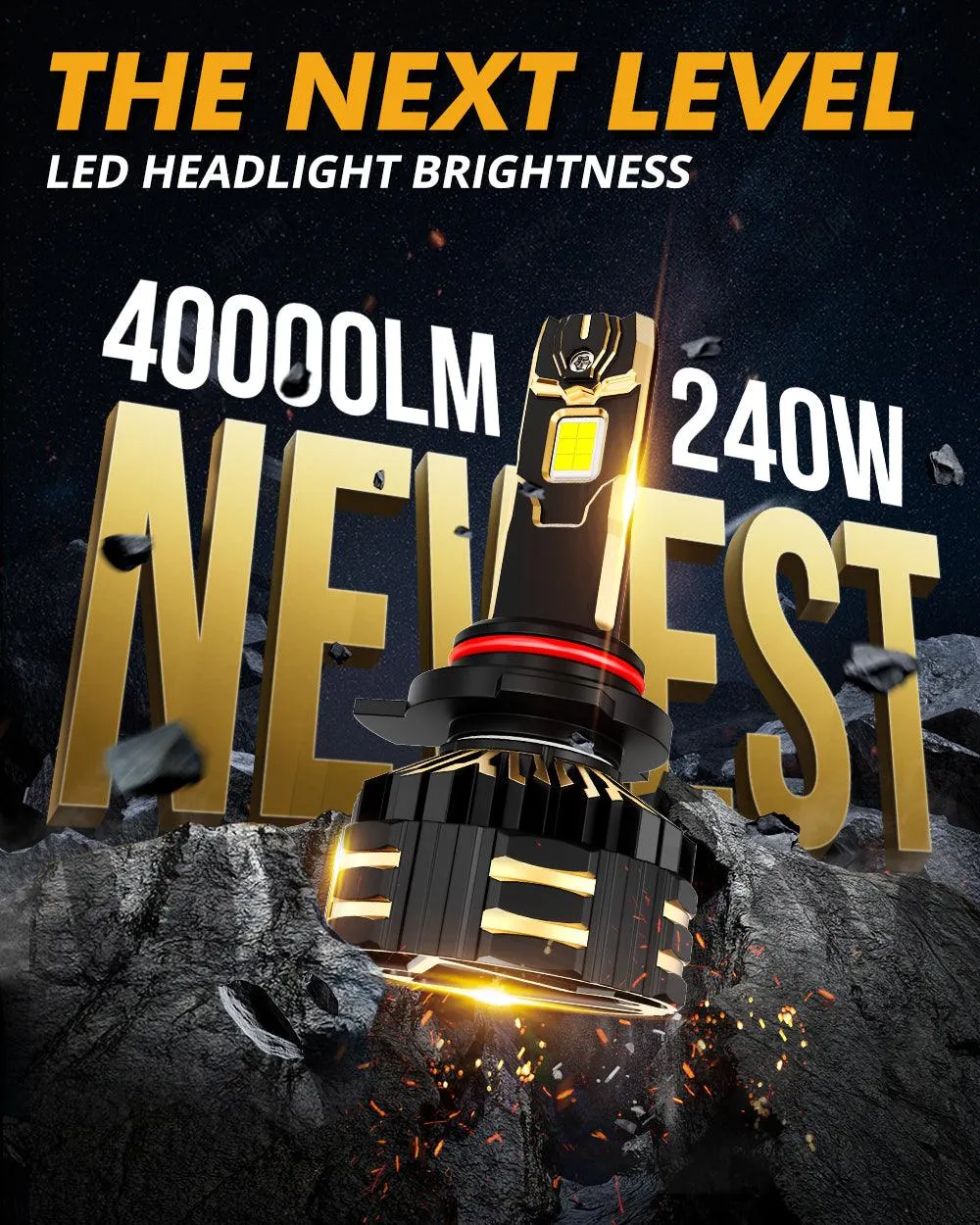 🆕9012/HIR2 LED Headlight Bulbs 240W 40000LM GX-ULTRA Series 6500K Cool White | 2 Bulbs