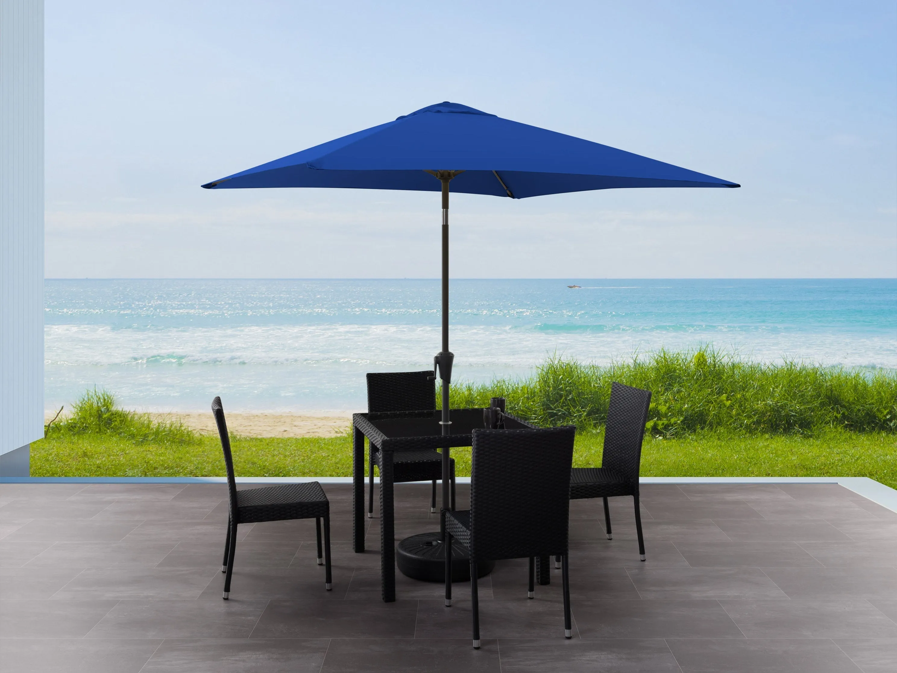 9ft Square Cobalt Blue Patio Umbrella