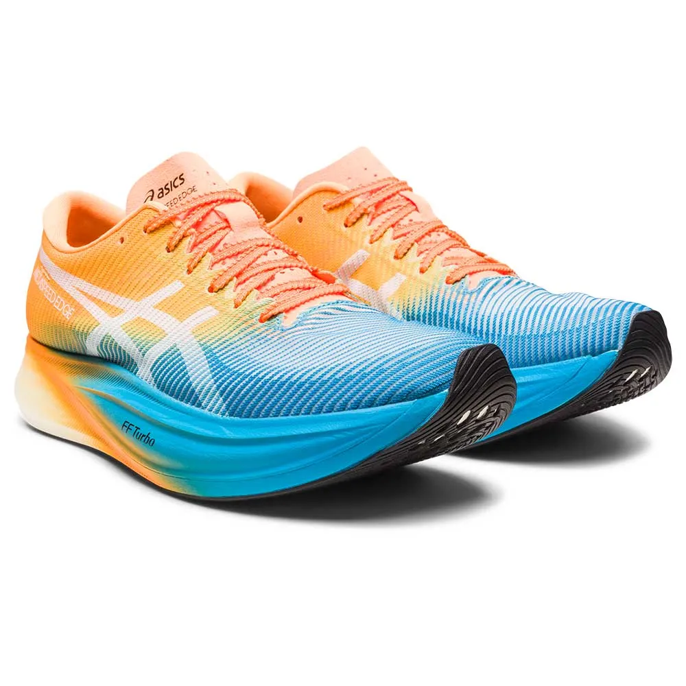 All Gender Metaspeed Edge  Running Shoe- Island Blue/Orange Pop- Regular (D)