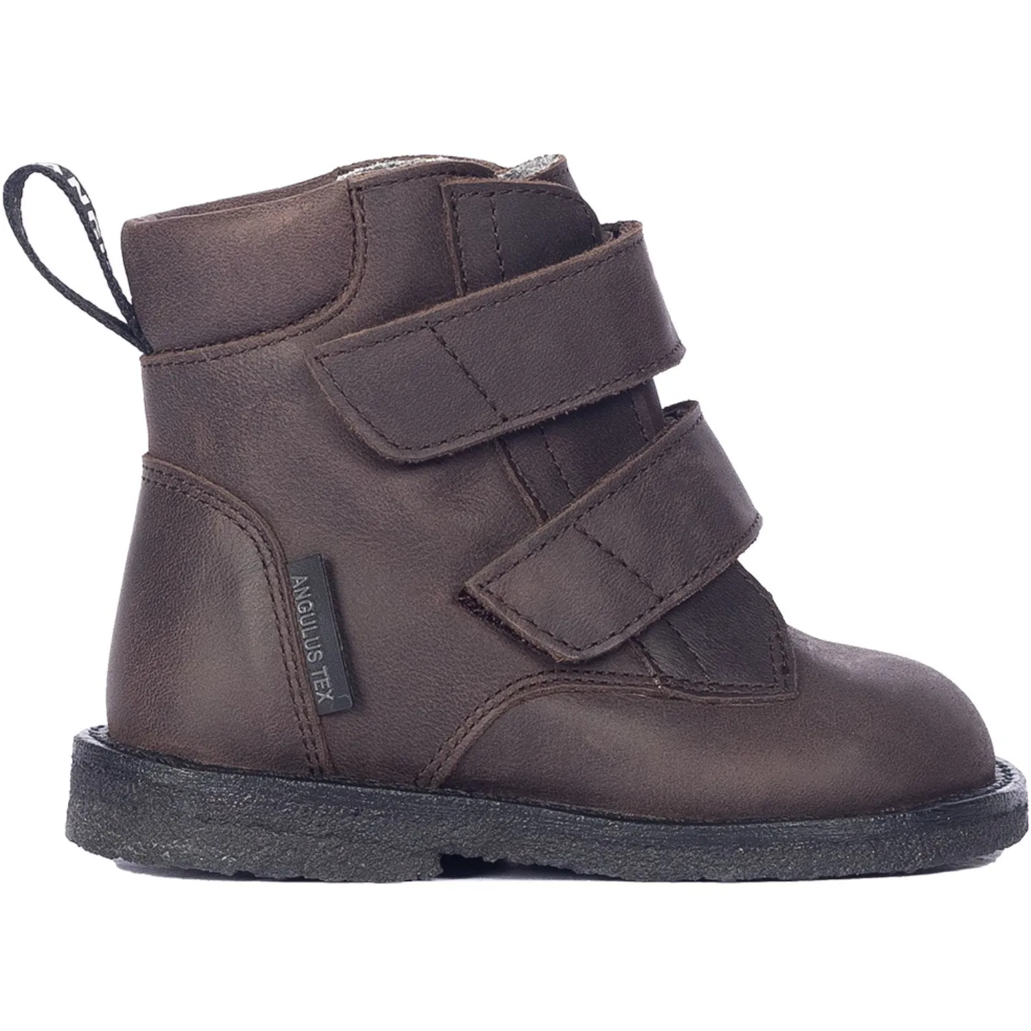 Angulus Dark Brown Beginner Tex Boot with Logo Tape and Velcro Closure