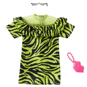 Barbie Complete Look Fashion Pack Neon Green Zebra Print Dress