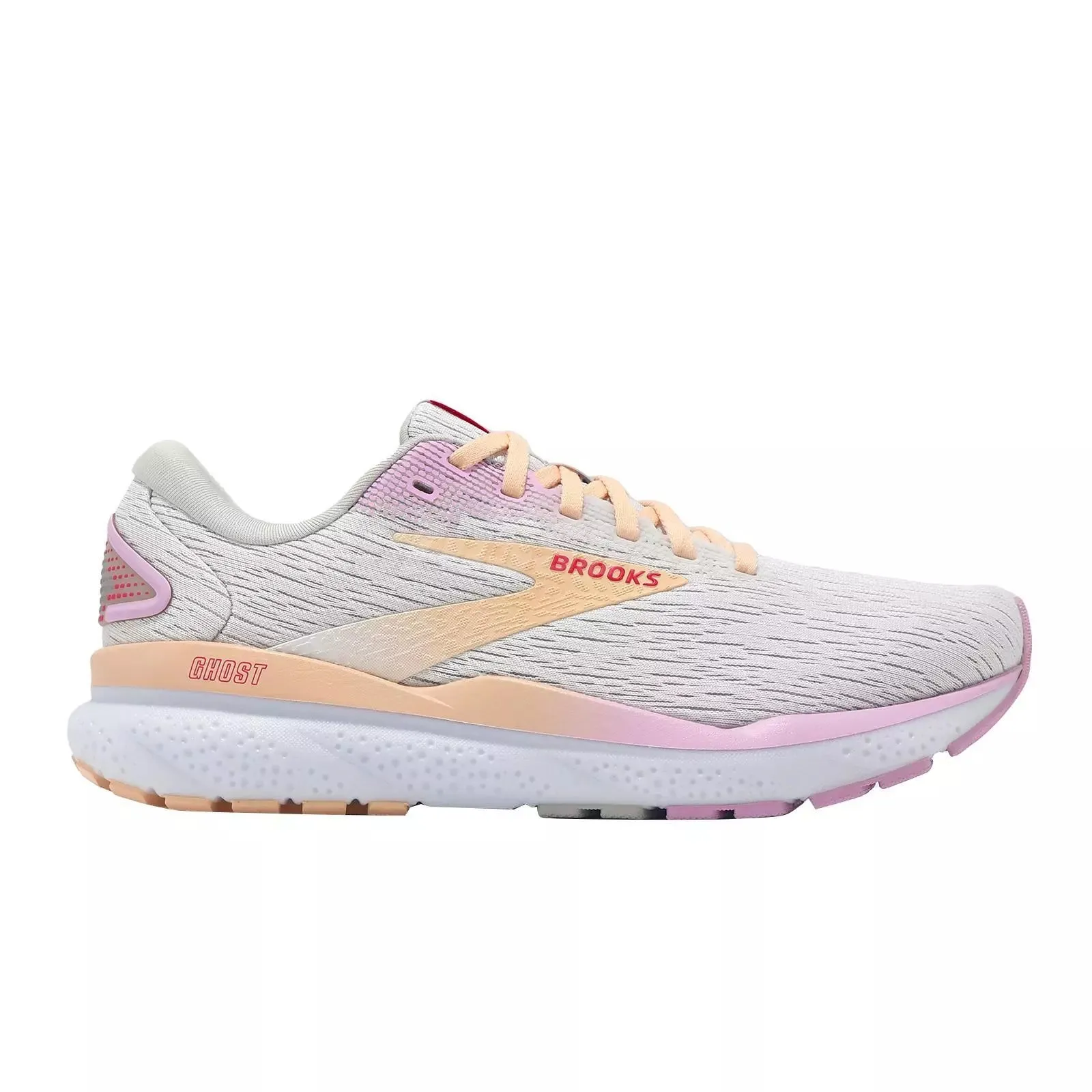 Brooks Women's Ghost 16 Running Shoe - White/Grey/Orchid 1204071B186