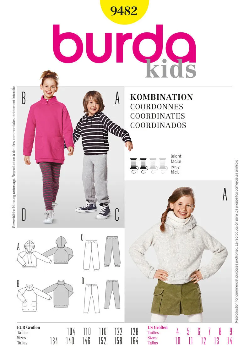 Burda 9482 Unisex Childrens' Activewear Pattern