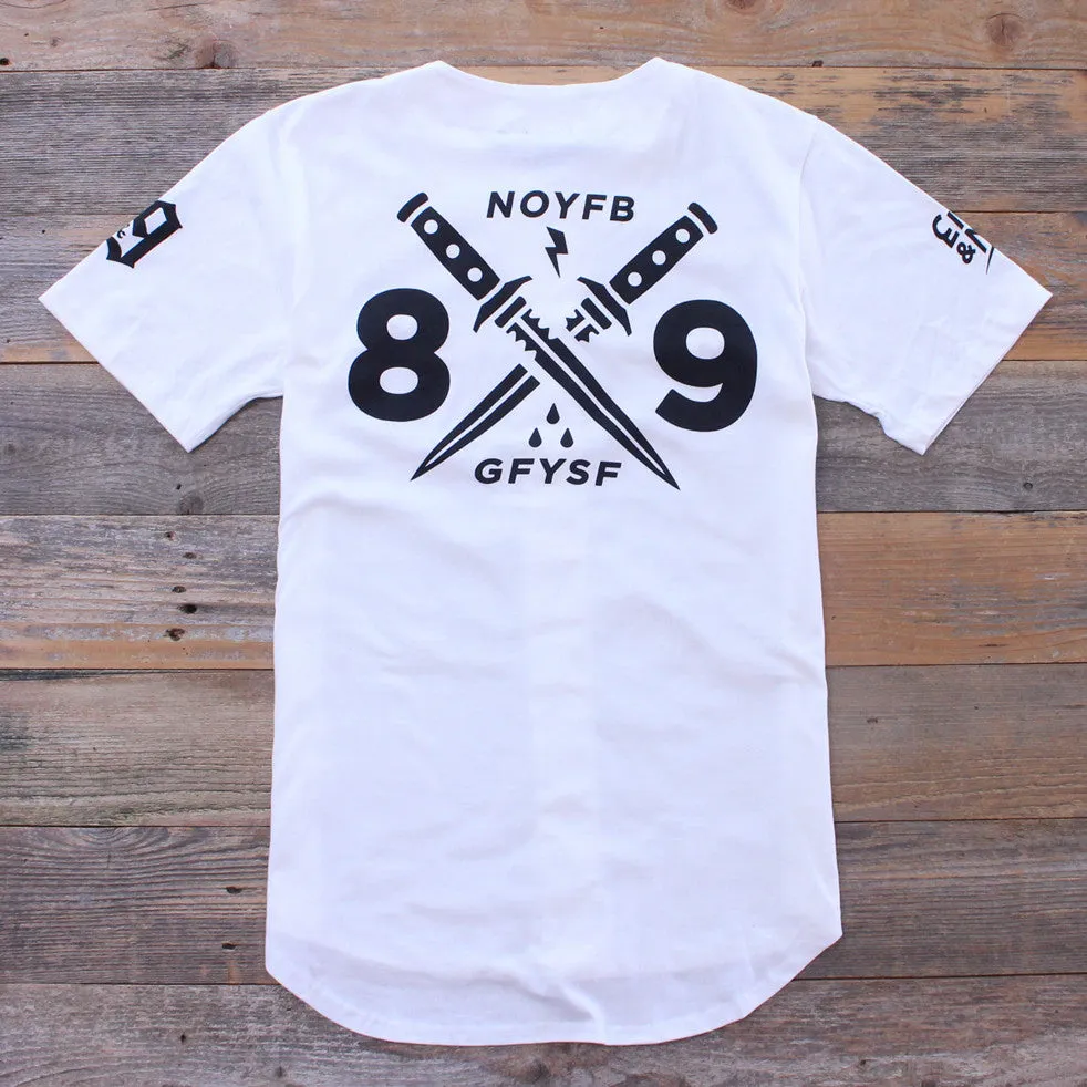 Doobious Ruffians White Cotton Baseball Jersey