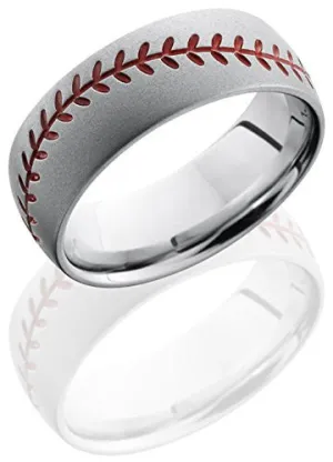 Lashbrook CC8DBASEBALLA Baseball Wedding Band - Cobalt Chrome