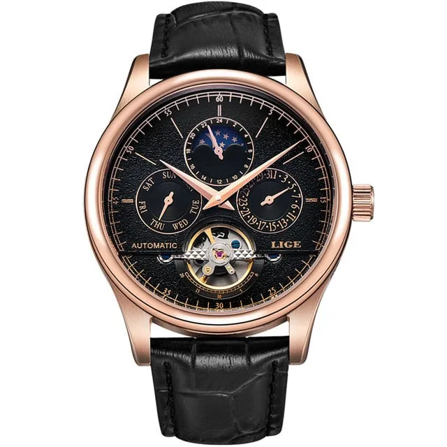 LIGE Brand Men Watches Automatic Mechanical Watch