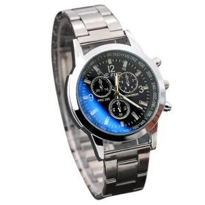 Luxury Brand Men's Stainless Steel Watch Famous Brand Blue Glass Analog Quartz Hour Men Wrist Watches relogio masculino