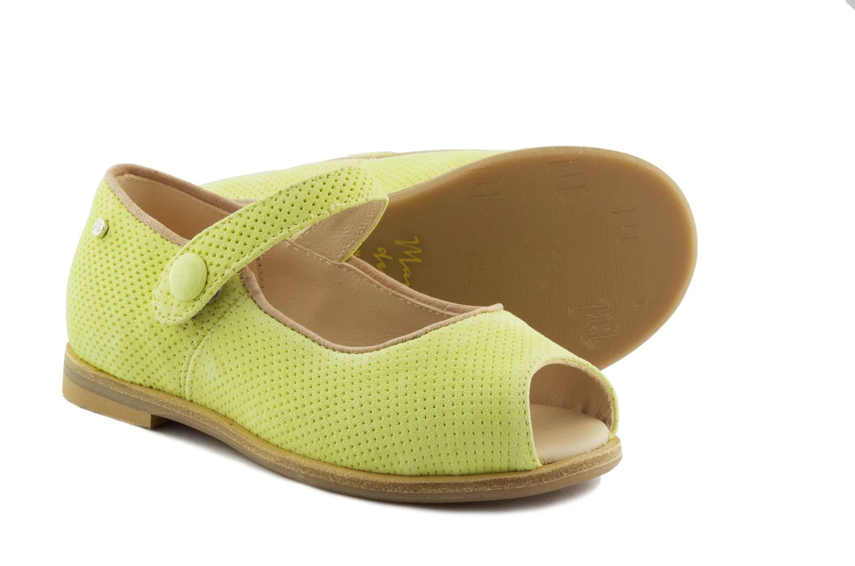 Manuela de Juan Girls Peep Toe Yellow Sandal