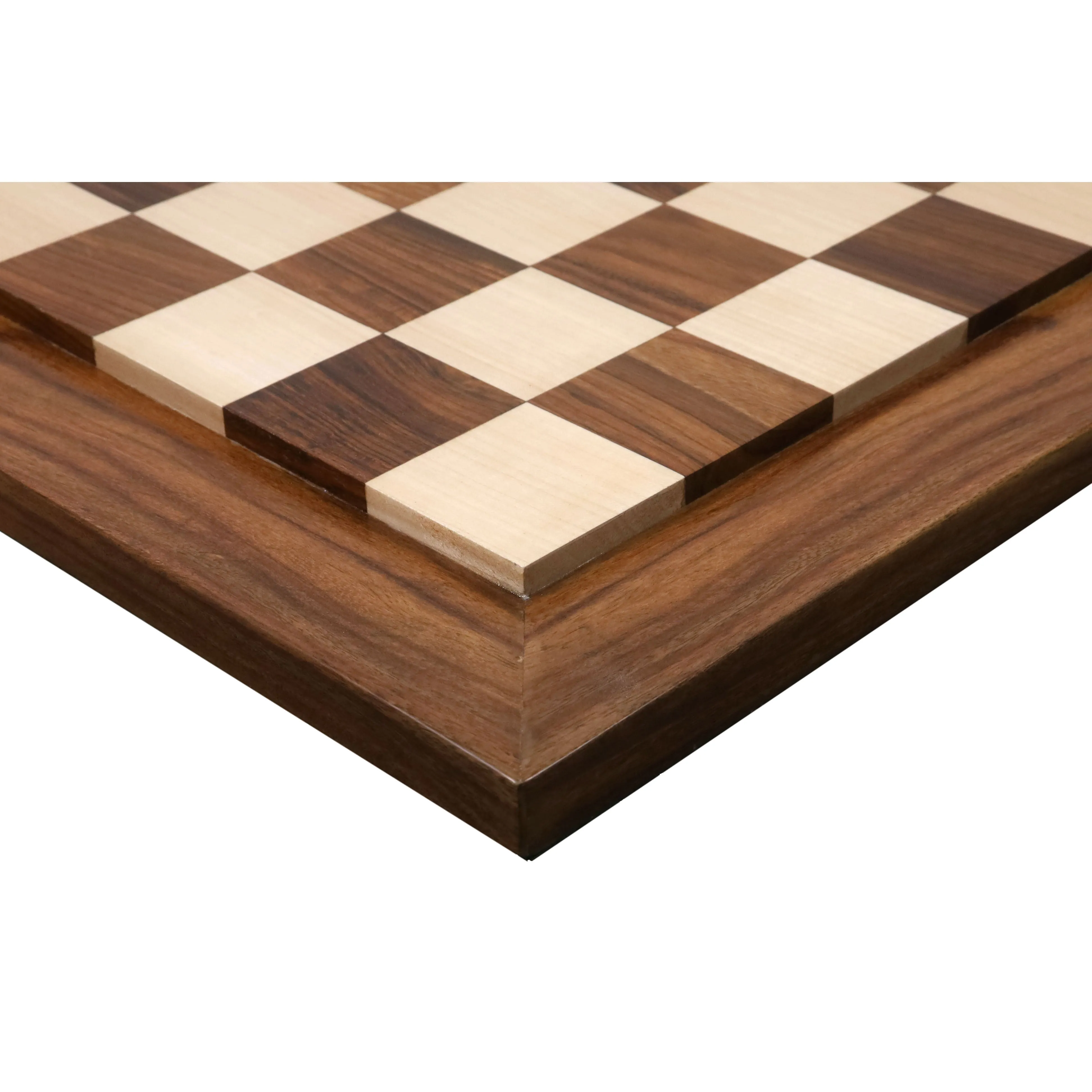 Slightly Imperfect 21" Raised Wood Luxury Chess board - Golden Rosewood and Maple - 55 mm Square - Warehouse Clearance - USA Shipping Only