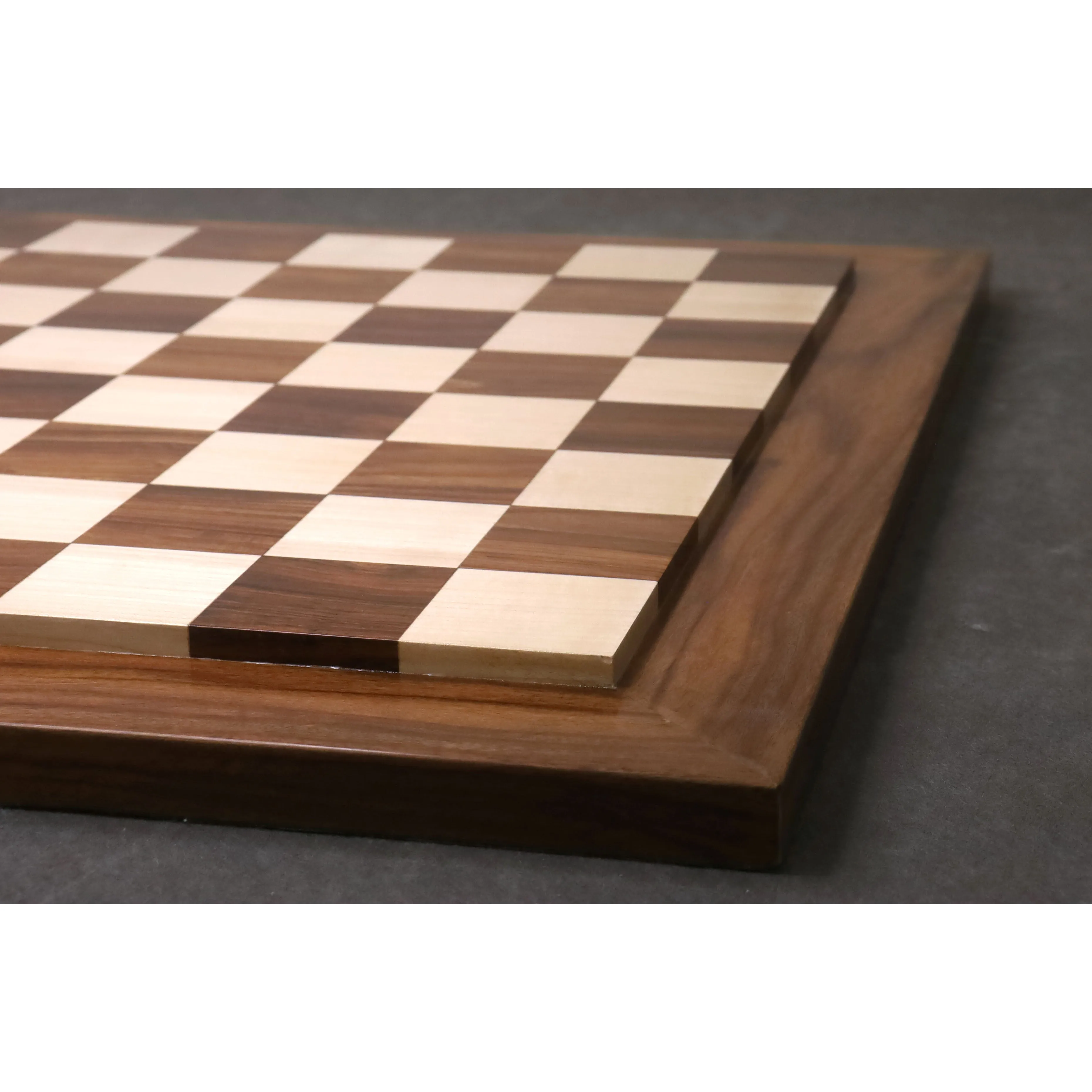 Slightly Imperfect 21" Raised Wood Luxury Chess board - Golden Rosewood and Maple - 55 mm Square - Warehouse Clearance - USA Shipping Only