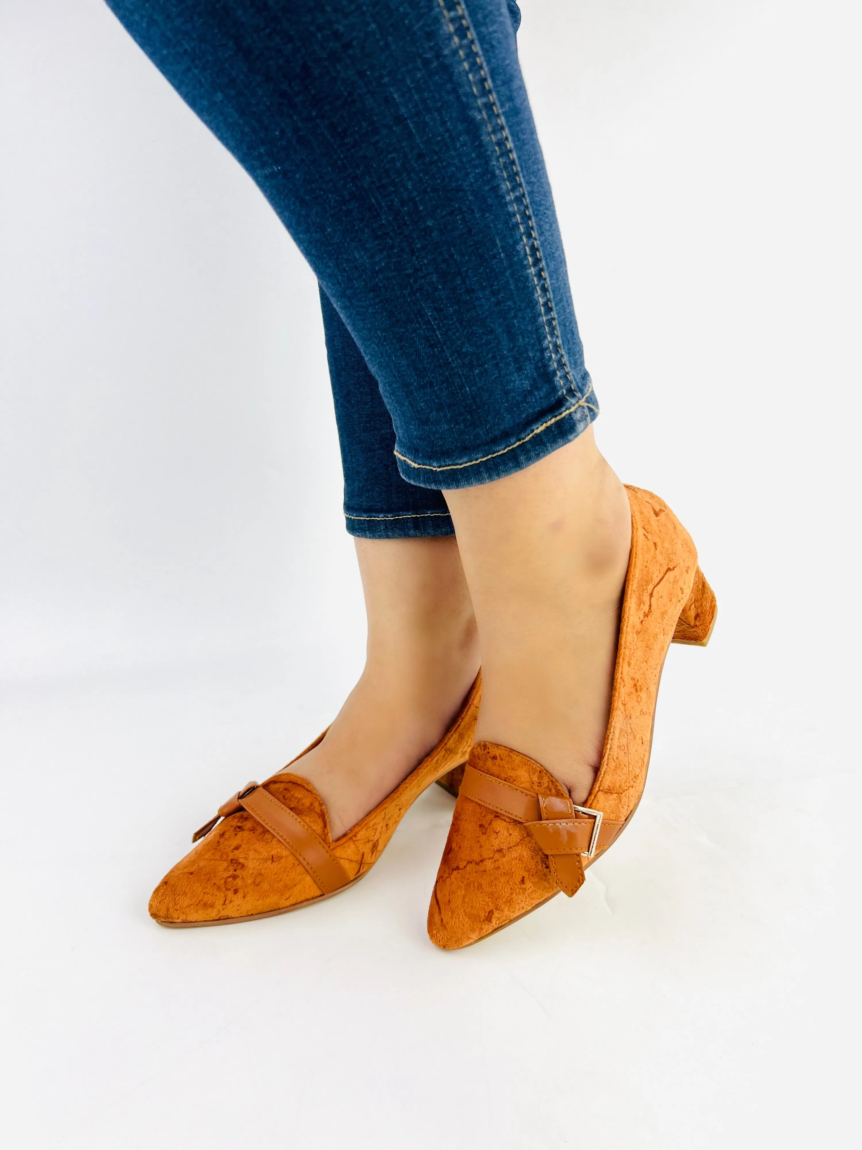 Spunkz Women’s Camel Brown Suede Court Shoes