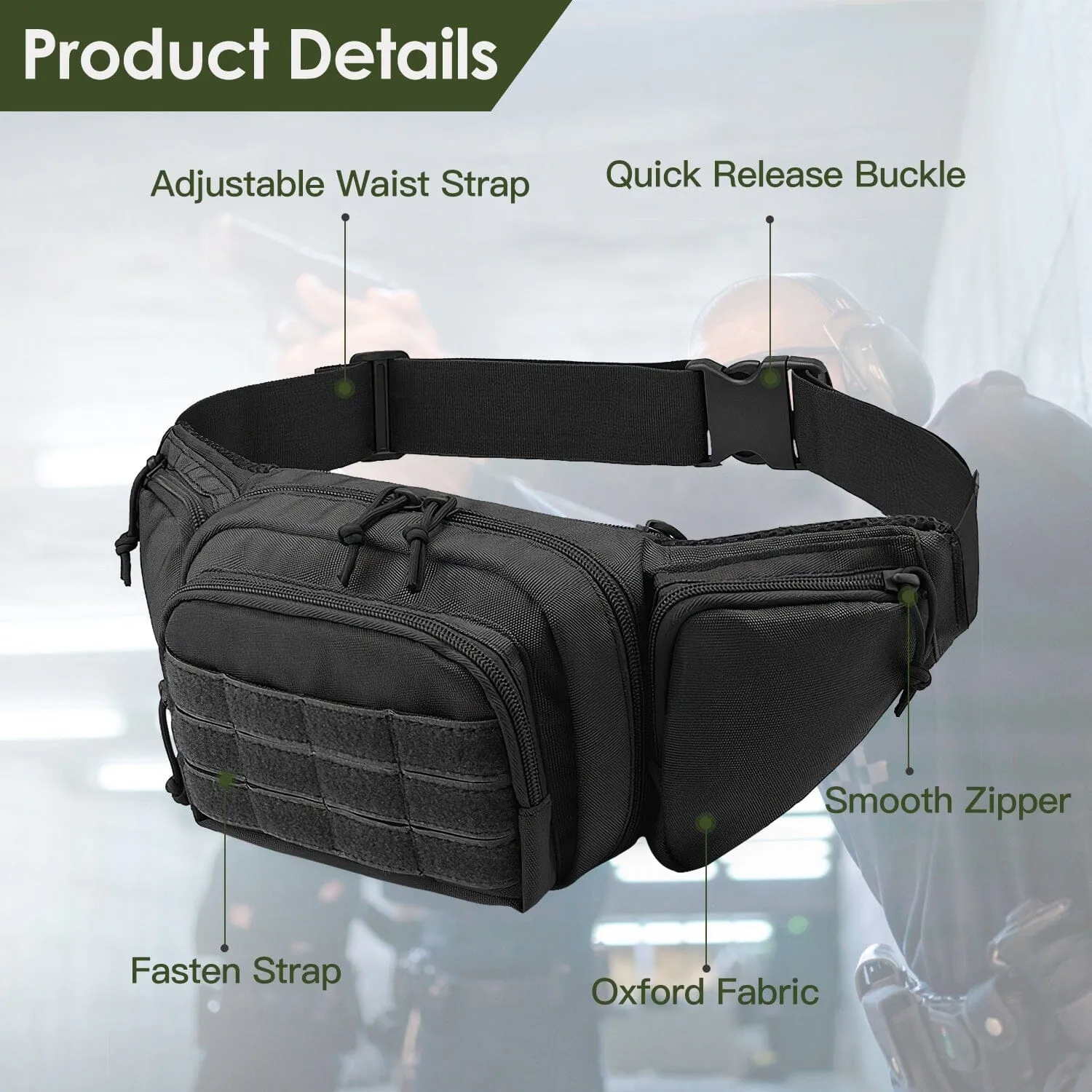 Tactical Fanny Pack Concealed Carry Bag for Men