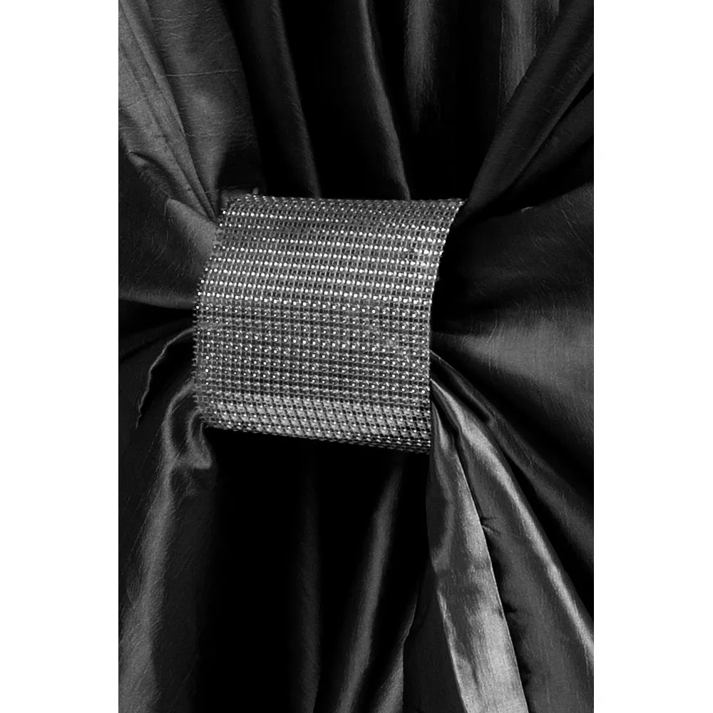 Taffeta Universal Self Tie Chair Cover - Black