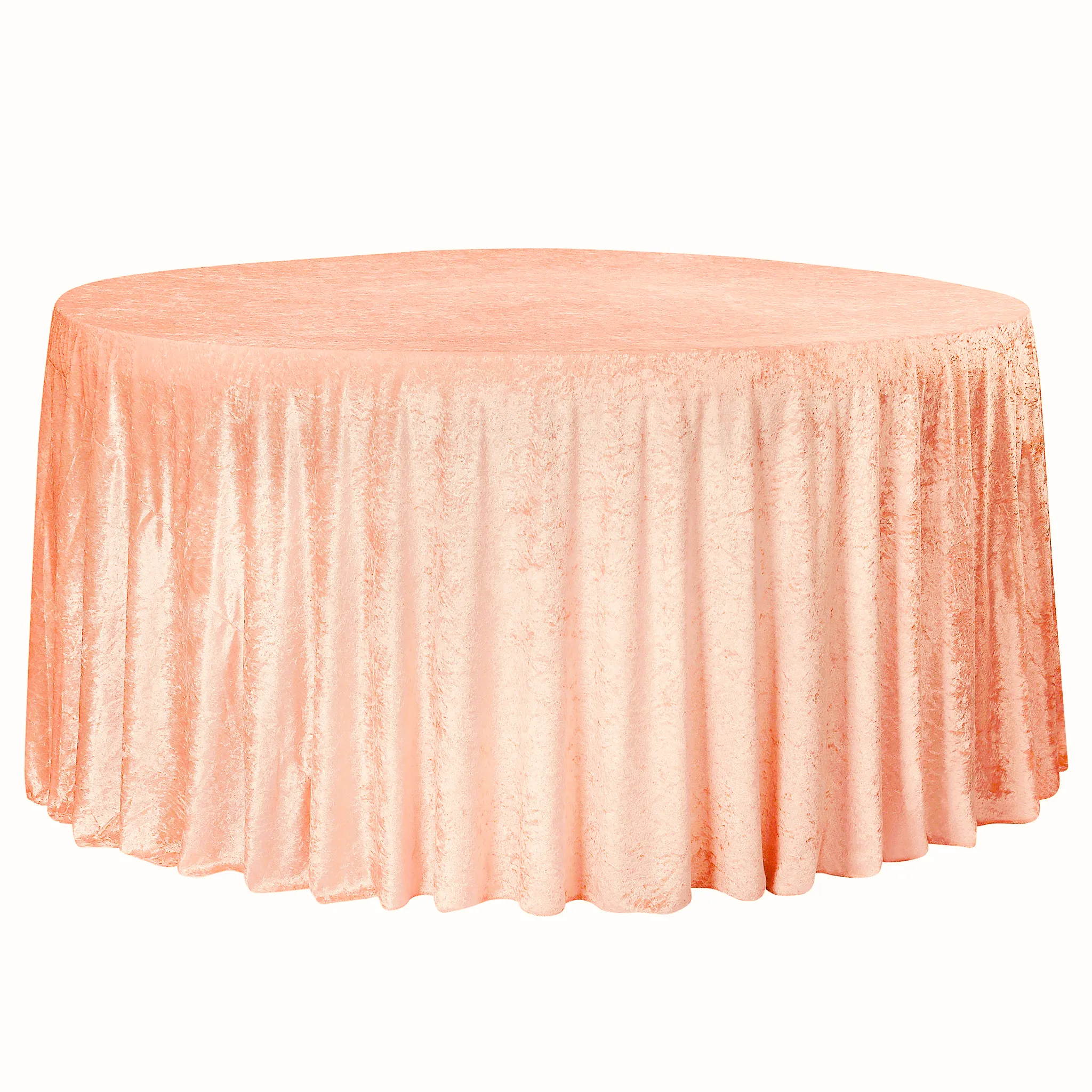 Velvet 132" Round Tablecloth - Peach