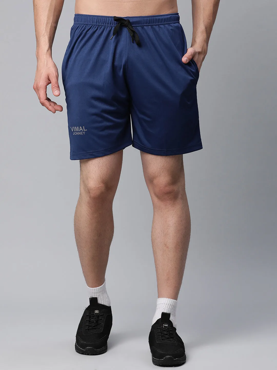 Vimal Jonney Dryfit Solid Blue Shorts for Men