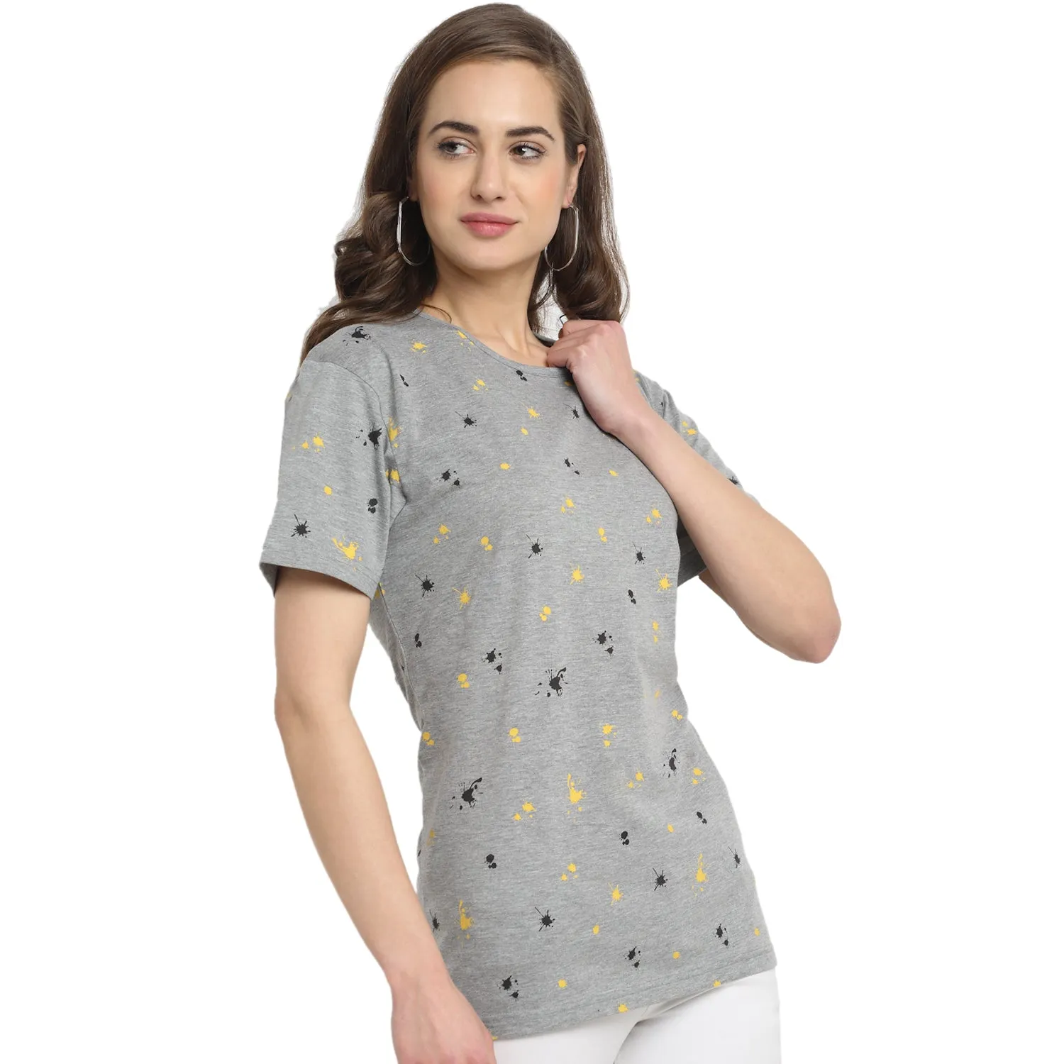 Vimal Jonney Grey Half Sleeve T-shirt For Women's