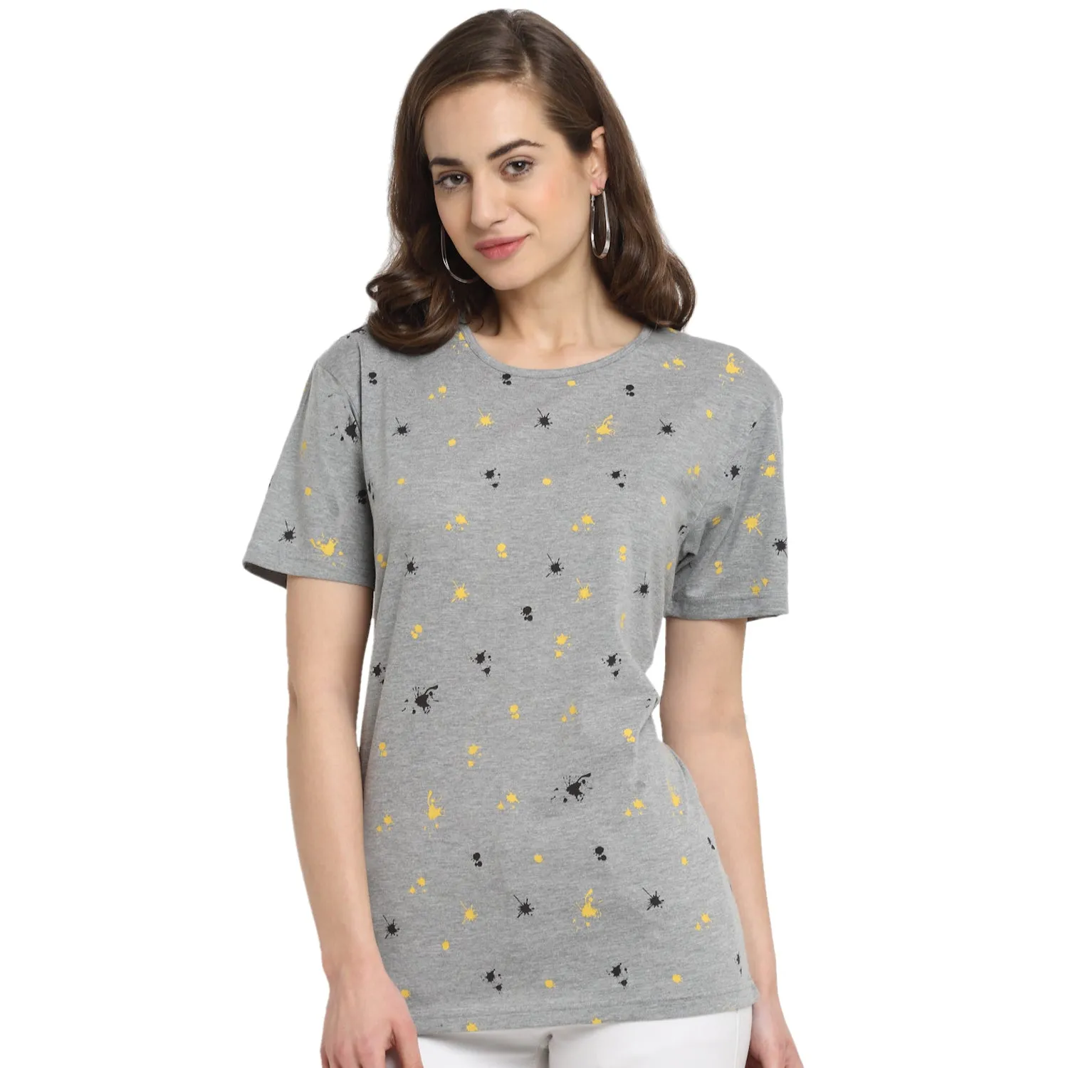 Vimal Jonney Grey Half Sleeve T-shirt For Women's