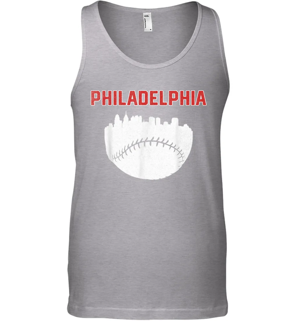 Vintage Fan Philadelphia PA Cityscape Baseball Retro  Tank Top