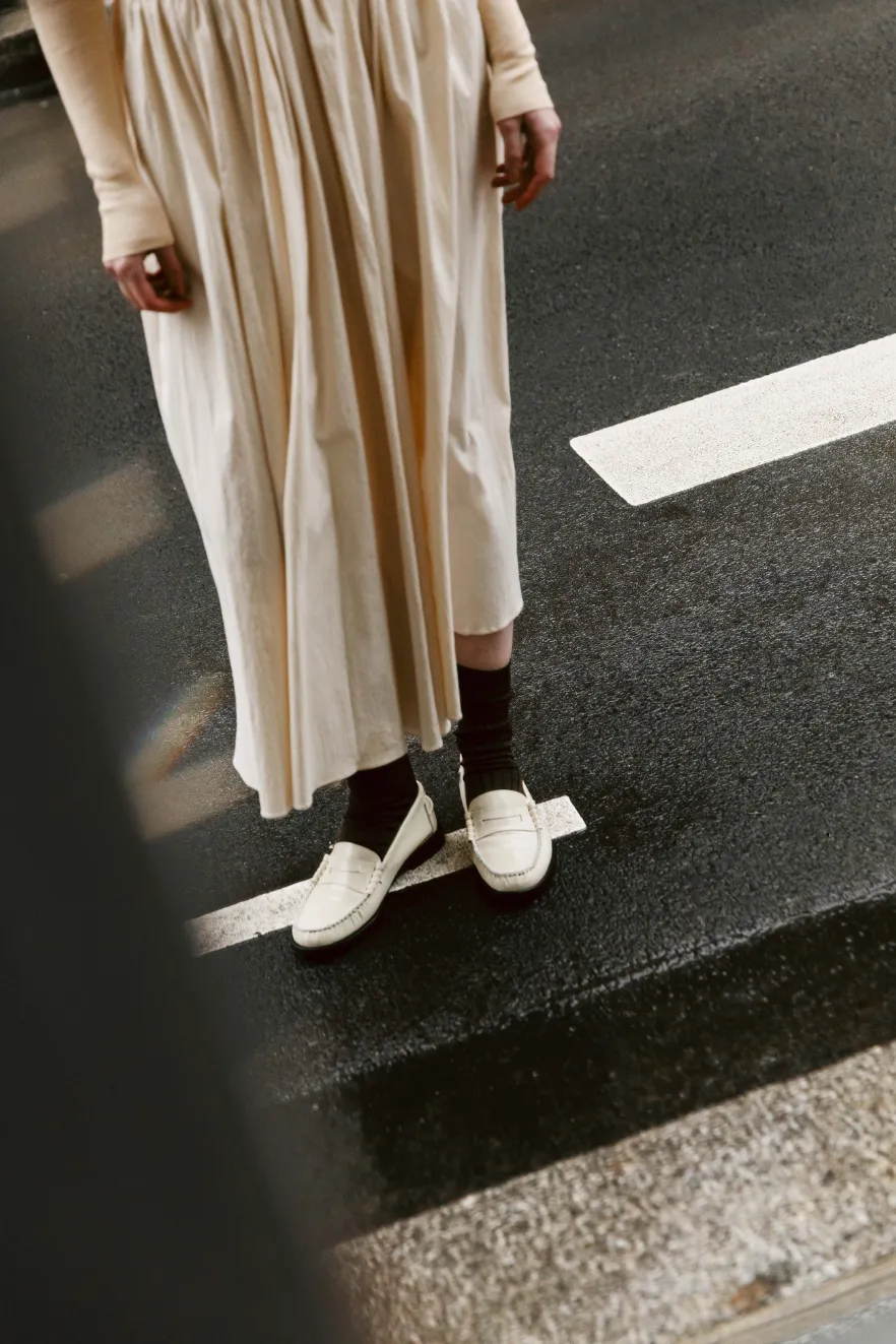 Zoe Loafers in Off-White Leather